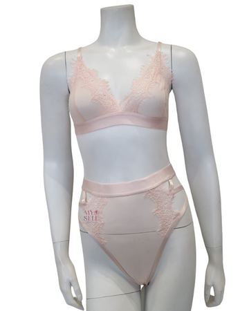 Oh La La Cheri 40-11136 Pink Whip Soft Lace Bralette Set myselflingerie.com